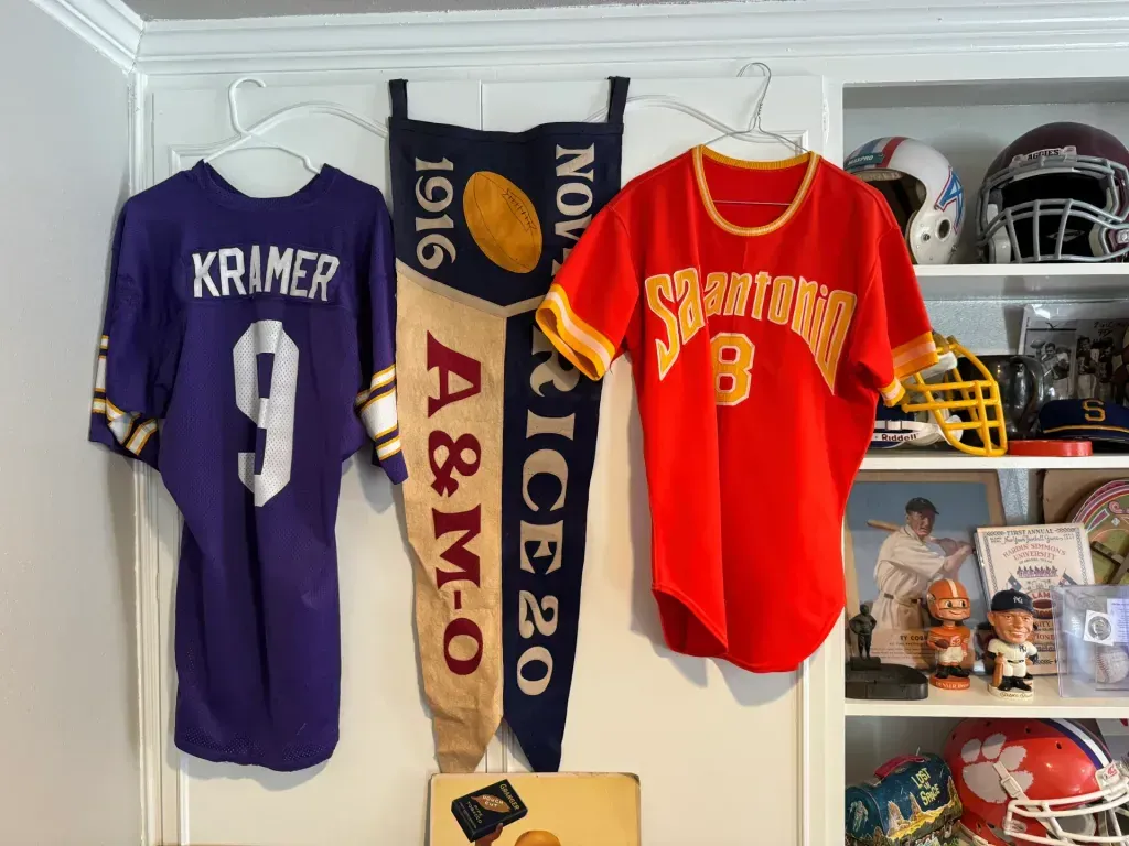Sell vintage sports memorabilia in San Antonio Tx — a finished doorway with a square reveal and flawless surfaces